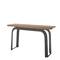 55" Black Metal Layered Arch Living Room Console Table with Brown Tabletop
